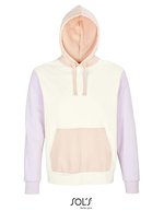 SOL´S Collins Kapuzen-Sweatshirt aus Bio-Baumwolle, Creamy Blue/Creamy White XS, L03818 – Off White/Creamy Pink/Creamy Blue