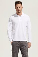 SOL´S Langarm Polycotton Polo mit Ripp-Kragen, White XS, L03983 – Bild 1