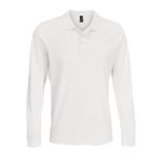 SOL´S Langarm Polycotton Polo mit Ripp-Kragen, White XS, L03983 – Bild 3