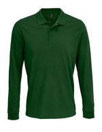 SOL´S Langarm Polycotton Polo mit Ripp-Kragen, White XS, L03983 – Bottle Green