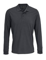 SOL´S Langarm Polycotton Polo mit Ripp-Kragen, White XS, L03983 – Dark Grey (Solid)