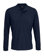 SOL´S Langarm Polycotton Polo mit Ripp-Kragen, White XS, L03983 – French Navy