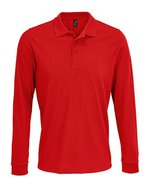 SOL´S Langarm Polycotton Polo mit Ripp-Kragen, White XS, L03983 – Red