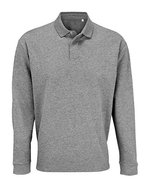 SOL´S Polo Kragen Sweatshirt aus Recycling-Baumwolle, Black XS, L03990 – Grey Melange