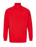 SOL´S 1/4 Zip Sweatshirt Conrad aus Recycling-Polyester, Black XS, L04234 – Bright Red