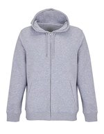 SOL´S Bio-Baumwoll Full-Zip Hoodie Calipso, Black XS, L04237 – Grey Melange