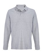Unisex Pacific Polo Shirt Longsleeve – Grey Melange