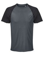 Men´s Raglan Sleeve T-Shirt Vortex – Black/Charcoal Grey (Solid)