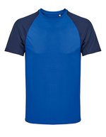 Men´s Raglan Sleeve T-Shirt Vortex – French Navy/Royal Blue 241
