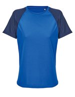 Women´s Raglan Sleeve T-Shirt Vortex – French Navy/Royal Blue 241