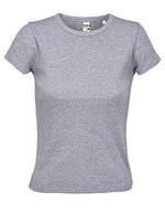 Women´s Ribbed T-Shirt Sara – Light Grey Melange