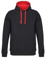 Unisex Hooded Sweatshirt Cameron – Nero/Rosso