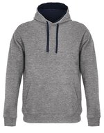 Unisex Hooded Sweatshirt Cameron – Grigio Melange/Blu navy francese