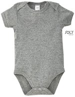 SOL´S Babysuit Bambino mit Druckknopfverschluss, Apple Green 3-6 Monate, L118 – Melange Grigio