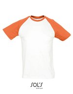SOL´S Doppellagiges Baby Lätzchen mit Klettverschluss, Black/Grey Melange S, L140 – Bianco/Arancione