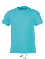 SOL´S Rundhals-T-Shirt Regent Fit für Kinder, White 2 Jahre (86/94), L149K – Atoll Blue