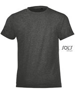 SOL´S Rundhals-T-Shirt Regent Fit für Kinder, White 2 Jahre (86/94), L149K – Charcoal Melange