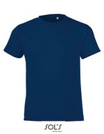 SOL´S Rundhals-T-Shirt Regent Fit für Kinder, White 2 Jahre (86/94), L149K – French Navy