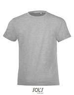 SOL´S Rundhals-T-Shirt Regent Fit für Kinder, White 2 Jahre (86/94), L149K – Grey Melange