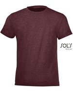 SOL´S Rundhals-T-Shirt Regent Fit für Kinder, White 2 Jahre (86/94), L149K – Heather Oxblood