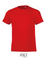 SOL´S Rundhals-T-Shirt Regent Fit für Kinder, White 2 Jahre (86/94), L149K – Red