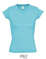 SOL´S V-Ausschnitt T-Shirt aus Baumwolle für Kinder, White S, L156 – Atollo Blu
