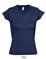 SOL´S V-Ausschnitt T-Shirt aus Baumwolle für Kinder, White S, L156 – Blu navy francese