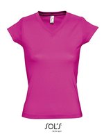 SOL´S V-Ausschnitt T-Shirt aus Baumwolle für Kinder, White S, L156 – Fucsia