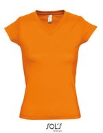 SOL´S V-Ausschnitt T-Shirt aus Baumwolle für Kinder, White S, L156 – Arancione