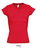 SOL´S V-Ausschnitt T-Shirt aus Baumwolle für Kinder, White S, L156 – Rosso