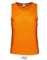 SOL´S Baumwoll Tanktop für Kinder Justin, White M, L171 – Orange