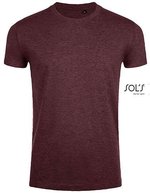 SOL´S T-Shirt Imperial Fit Baumwolle für Kinder, White S, L189 – Heather Oxblood