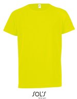 SOL´S Raglan T-Shirt Sportlich Baumwolle für Kinder, White 6 Jahre (106/116), L198K – Neon Yellow