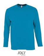 SOL´S T-Shirt Monarch Langarm Baumwolle für Kinder – Aqua