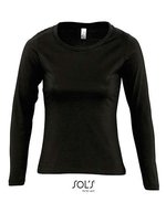 SOL´S T-Shirt Long Sleeve Baumwolle für Kinder, Aqua S, L245 – Deep Black