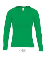 SOL´S T-Shirt Long Sleeve Baumwolle für Kinder, Aqua S, L245 – Kelly Green