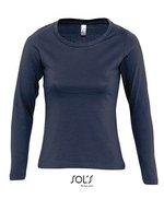 SOL´S T-Shirt Long Sleeve Baumwolle für Kinder, Aqua S, L245 – Navy