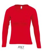 SOL´S T-Shirt Long Sleeve Baumwolle für Kinder, Aqua S, L245 – Red