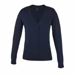 Women's Golden V-Neck Knitted Cardigan – Medium Grey (Solid)