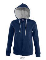 SOL´S Kontrast-Hoodie mit Kängurutaschen, Black/Grey Melange S, L481 – French Navy/Grey Melange