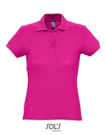 SOL´S Eng geschnittenes Damen Polo aus Baumwolle, White S, L513 – Fuchsia