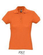 SOL´S Eng geschnittenes Damen Polo aus Baumwolle, White S, L513 – Orange