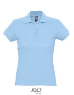 SOL´S Eng geschnittenes Damen Polo aus Baumwolle, White S, L513 – Bleu ciel