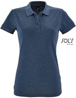 SOL´S Eng geschnittenes Damen Polo-Shirt Baumwolle, Apple Green M, L526 – Heather Denim
