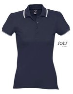 SOL´S Polo Shirt mit Kontrastkragen für Damen, Golf Green/White S, L530 – Navy/White