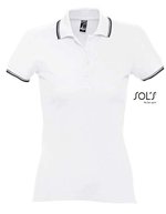 SOL´S Polo Shirt mit Kontrastkragen für Damen, Golf Green/White S, L530 – White/Navy