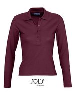 SOL´S Langarm-Polo aus Ringspun-Baumwolle, Kelly Green M, L535 – Burgundy