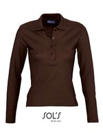 SOL´S Langarm-Polo aus Ringspun-Baumwolle, Kelly Green M, L535 – Chocolate