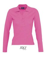 SOL´S Langarm-Polo aus Ringspun-Baumwolle, Kelly Green M, L535 – Flash Pink