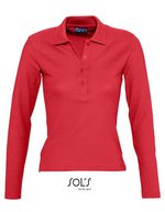 SOL´S Langarm-Polo aus Ringspun-Baumwolle, Kelly Green M, L535 – Red